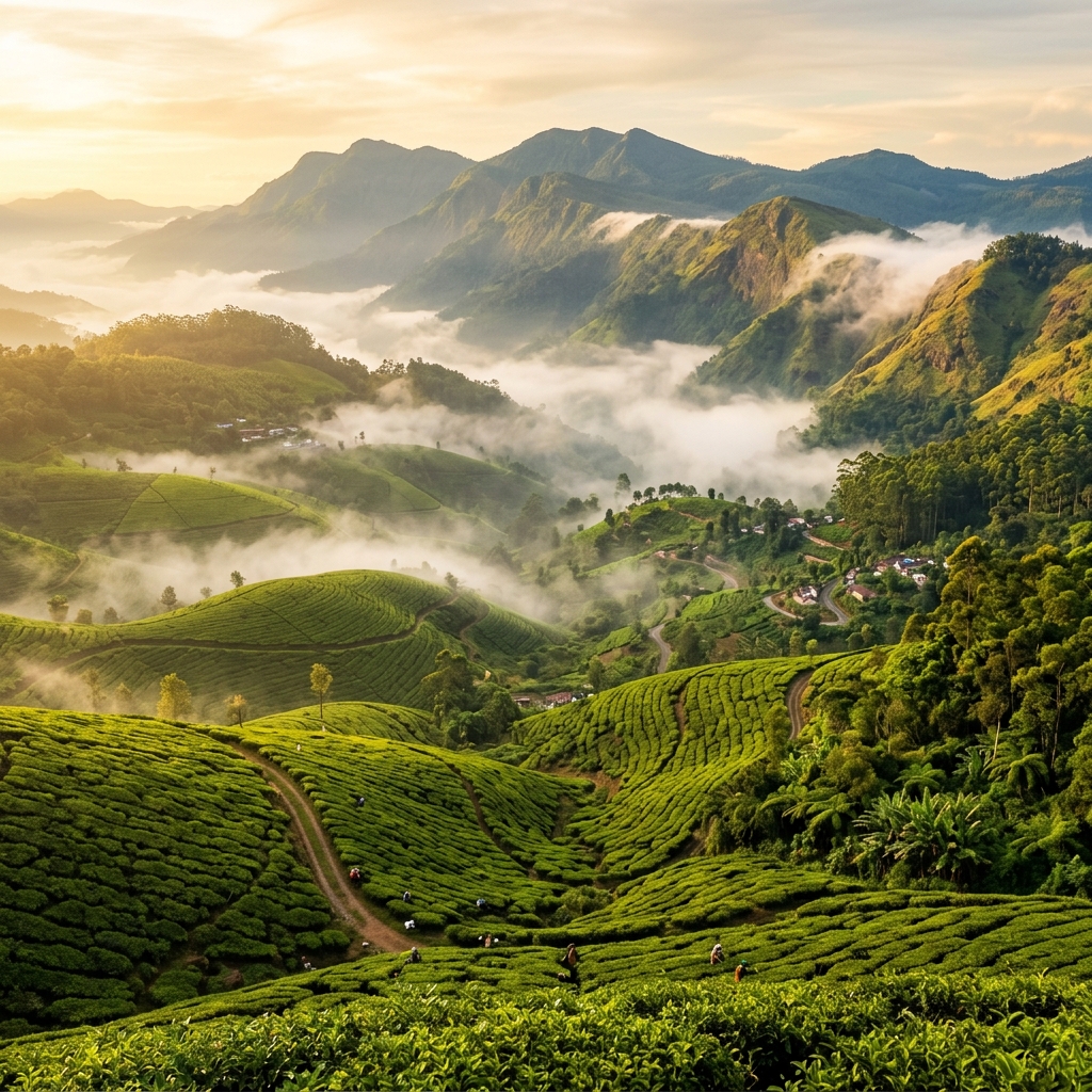 Beautiful Western Ghats landscape with lush green mountains